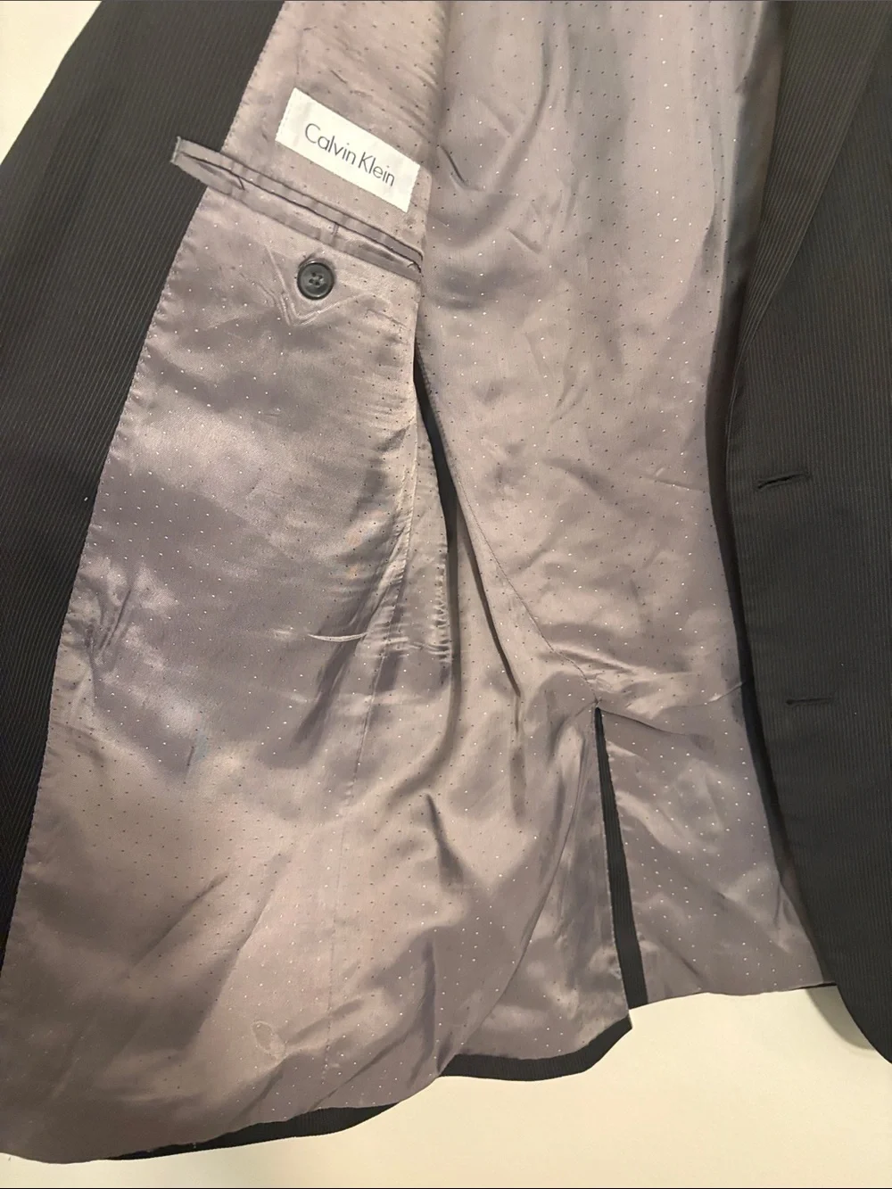 2 piece Calvin Klein Black suit set Two-Button Formal Jacket and pants